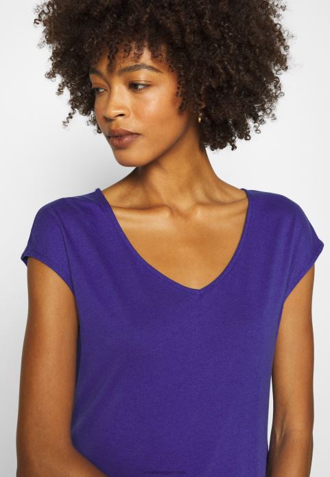 sievietes pamata t-krekls Clematis zils 2LHT348 Anna Field