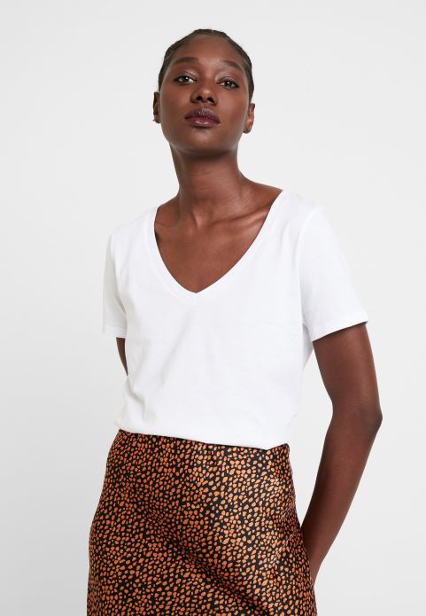 sievietes pamata t-krekls balts 2LHT247 Anna Field