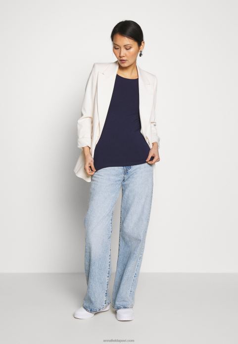 sievietes pamata t-krekls jūras zils 2LHT242 Anna Field