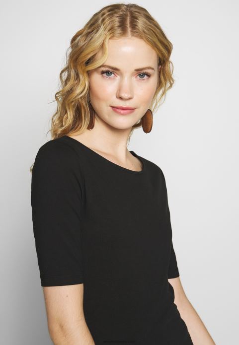 sievietes pamata t-krekls melns 2LHT245 Anna Field