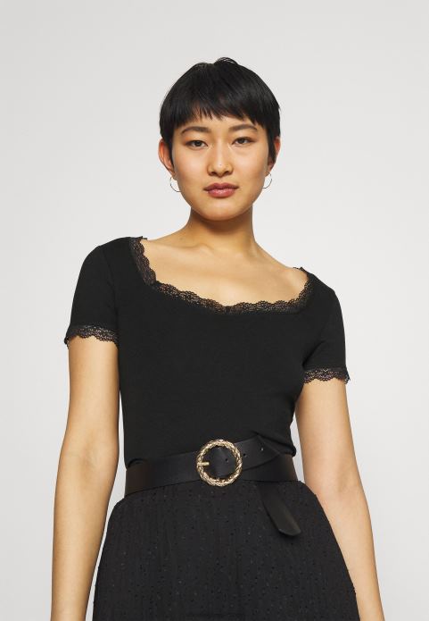 sievietes pamata t-krekls melns 2LHT288 Anna Field