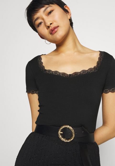 sievietes pamata t-krekls melns 2LHT288 Anna Field