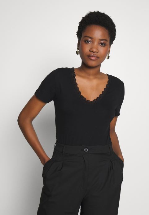 sievietes pamata t-krekls melns 2LHT377 Anna Field