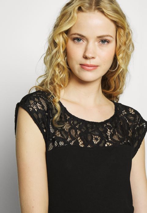 sievietes pamata t-krekls melns 2LHT379 Anna Field