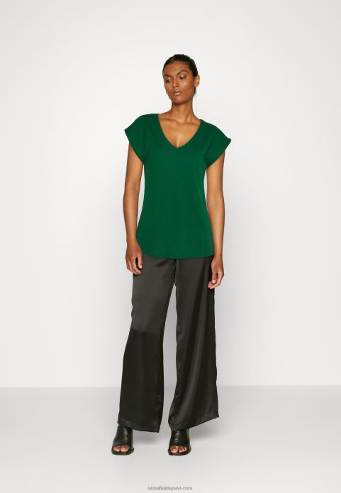 sievietes pamata t-krekls tumši zaļš 2LHT326 Anna Field