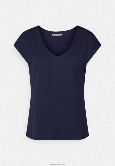 sievietes pamata t-krekls tumši zils 2LHT283 Anna Field