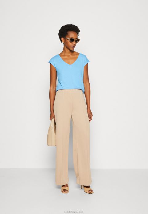 sievietes pamata t-krekls zils 2LHT276 Anna Field