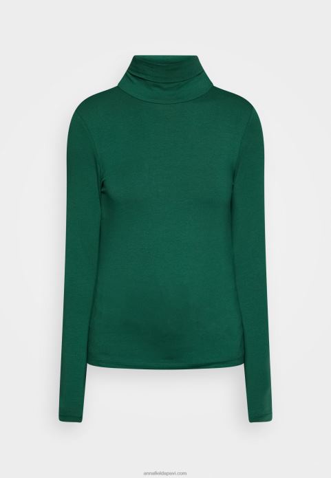 sievietes tumši zaļš tops ar garām piedurknēm 2LHT583 Anna Field