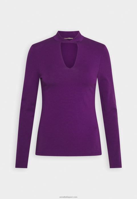 sievietes violets tops ar garām piedurknēm 2LHT569 Anna Field