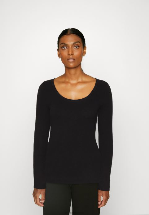 sievietes pogas detaļas džemperis melns 2LHT848 Anna Field