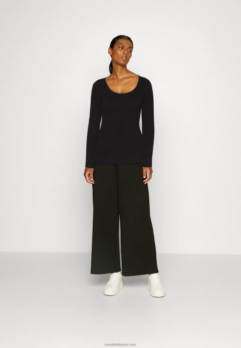 sievietes pogas detaļas džemperis melns 2LHT848 Anna Field