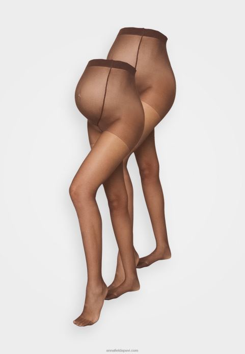 sievietes 20 den 2 iepakojumu zeķubikses tumši brūnas 2LHT1100 Anna Field