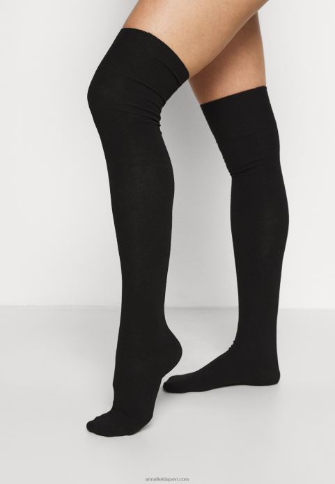 sievietes 2 paciņas melnas zeķes pāri ceļiem 2LHT1159 Anna Field