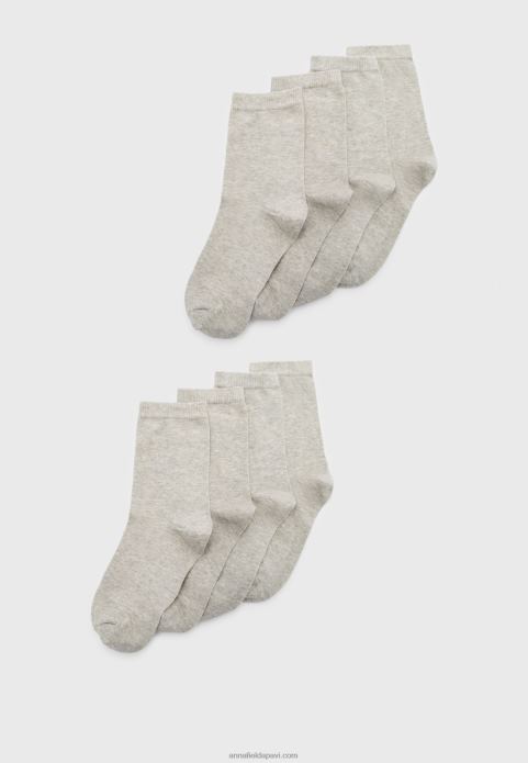 sievietes 8 paciņas zeķes pelēkas 2LHT1141 Anna Field