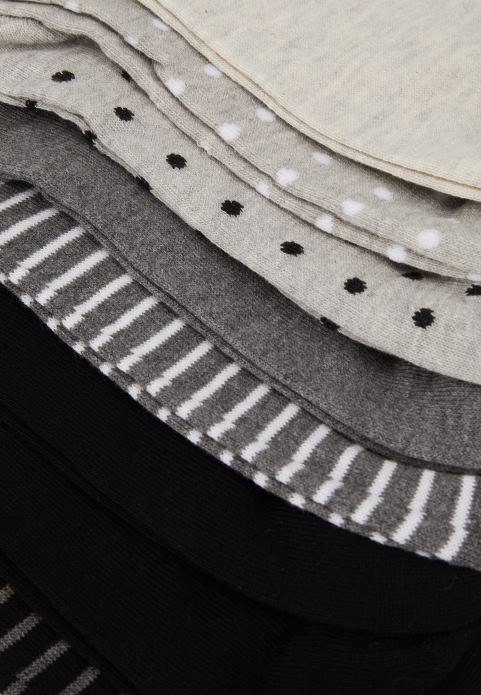 sievietes 8pp plankumainas svītras zeķes pelēkas 2LHT1144 Anna Field