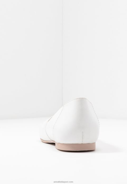 sievietes ādas balerīnas baleta pumpas baltas 2LHT2135 Anna Field