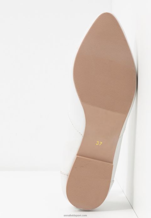 sievietes ādas balerīnas baleta pumpas baltas 2LHT2135 Anna Field