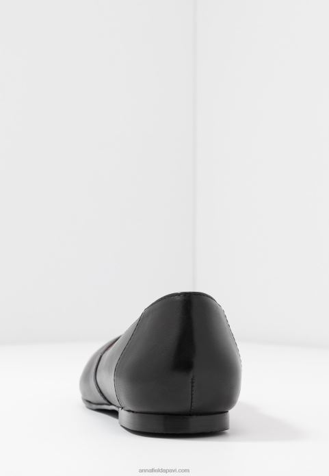 sievietes ādas balerīnas baleta pumpas melnas 2LHT2090 Anna Field