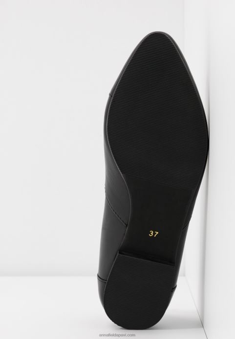 sievietes ādas balerīnas baleta pumpas melnas 2LHT2090 Anna Field