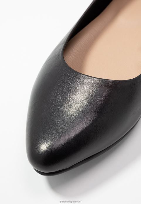 sievietes ādas baleta pumpas melnas 2LHT2077 Anna Field