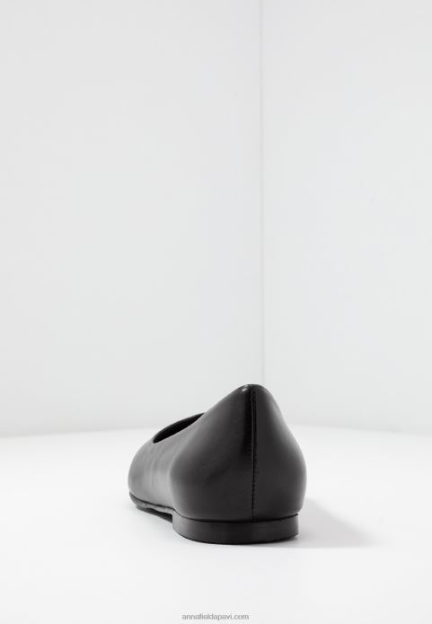 sievietes ādas baleta pumpas melnas 2LHT2077 Anna Field
