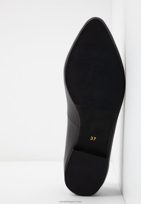 sievietes ādas baleta pumpas melnas 2LHT2077 Anna Field