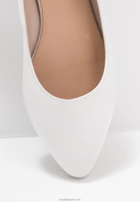 sievietes ādas baleta sūkņi balti 2LHT2072 Anna Field