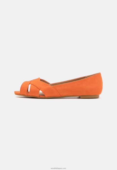 sievietes peeptoe baleta pumpas oranžas 2LHT2153 Anna Field