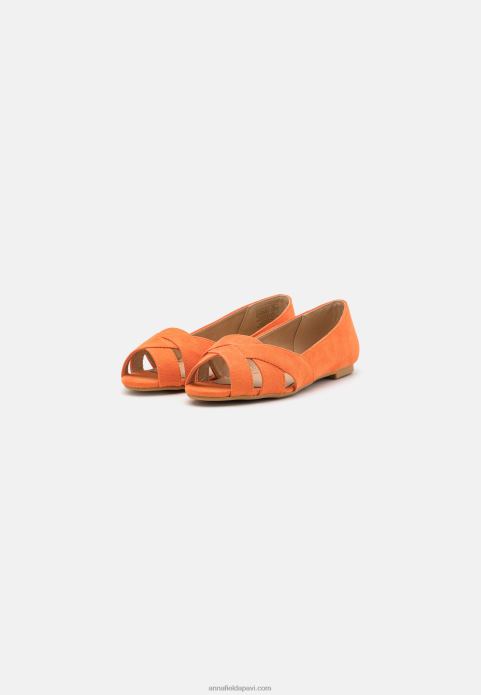 sievietes peeptoe baleta pumpas oranžas 2LHT2153 Anna Field