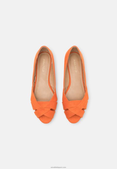 sievietes peeptoe baleta pumpas oranžas 2LHT2153 Anna Field