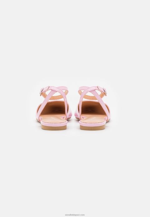 sievietes potītes siksna baleta pumpas rozā 2LHT2177 Anna Field