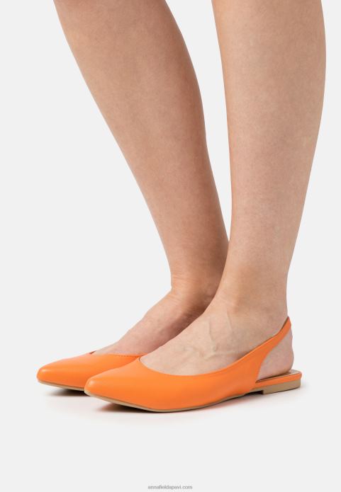 sievietes slingback baleta pumpas oranžas 2LHT2184 Anna Field