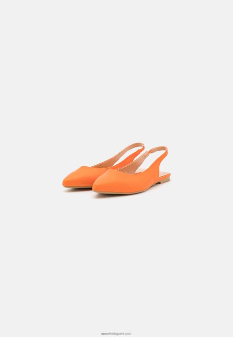 sievietes slingback baleta pumpas oranžas 2LHT2184 Anna Field
