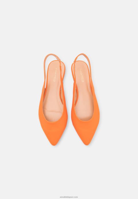sievietes slingback baleta pumpas oranžas 2LHT2184 Anna Field