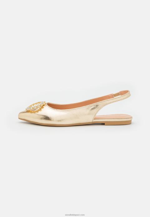 sievietes slingback baleta sūkņi zelta 2LHT2185 Anna Field