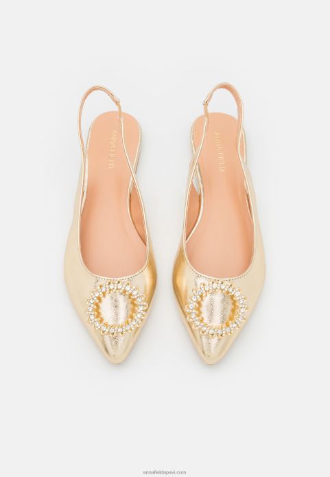 sievietes slingback baleta sūkņi zelta 2LHT2185 Anna Field