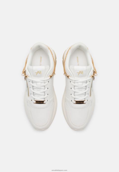 sievietes ādas trenažieri balti/zelti 2LHT1201 Anna Field