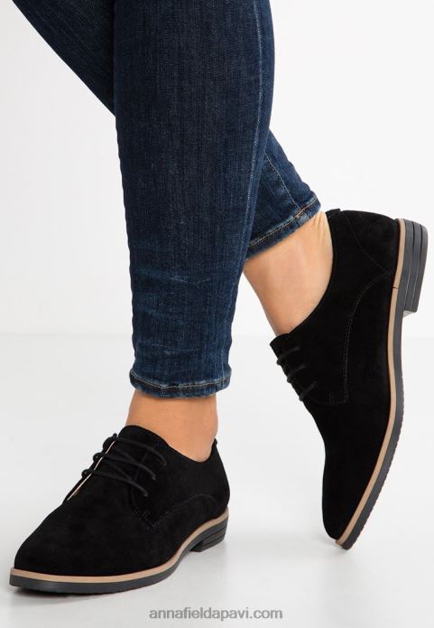 sievietes ādas mežģīnes melnas 2LHT1854 Anna Field