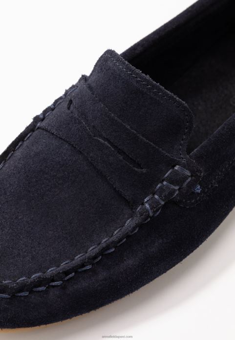 sievietes ādas mokasīni zili 2LHT1860 Anna Field