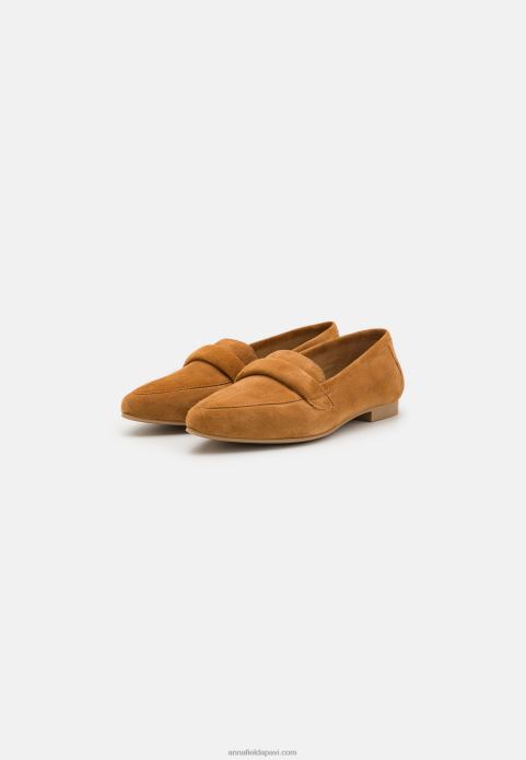 sievietes ādas slip-ons konjaks 2LHT1819 Anna Field
