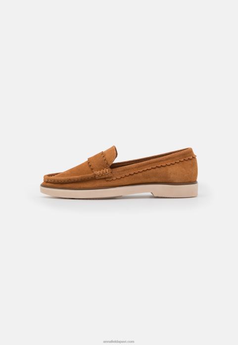 sievietes ādas slip-ons konjaks 2LHT1825 Anna Field