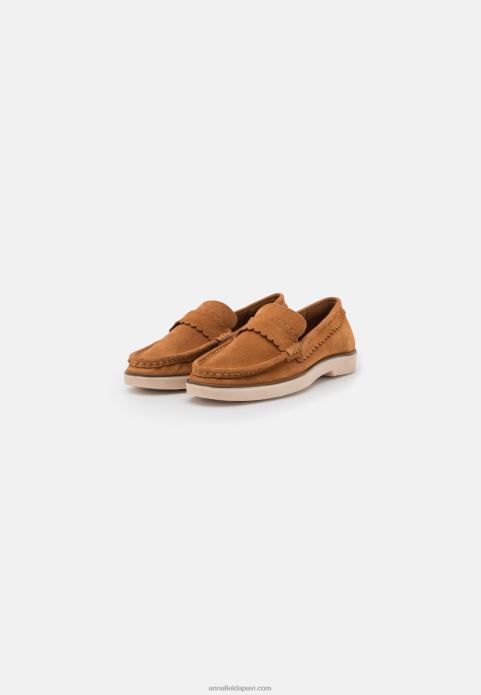 sievietes ādas slip-ons konjaks 2LHT1825 Anna Field