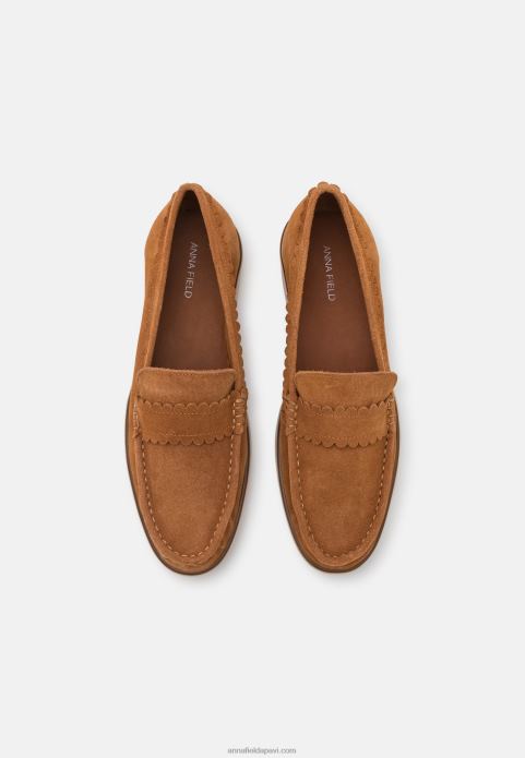 sievietes ādas slip-ons konjaks 2LHT1825 Anna Field