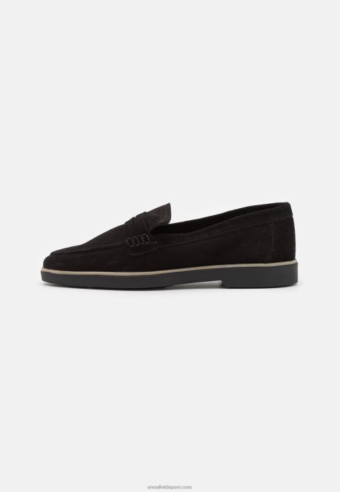 sievietes ādas slip-ons melni 2LHT1794 Anna Field