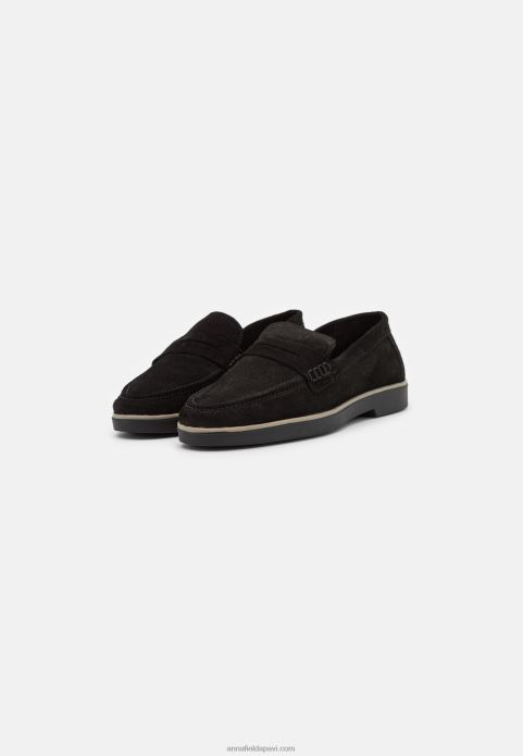 sievietes ādas slip-ons melni 2LHT1794 Anna Field