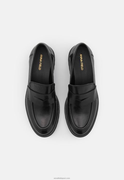 sievietes ādas slip-ons melni 2LHT1817 Anna Field