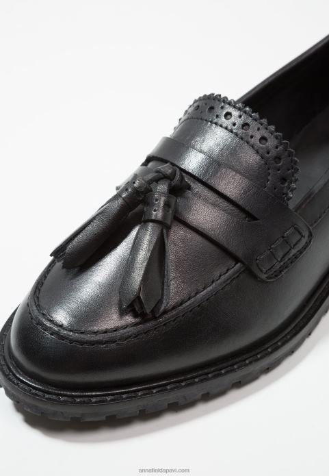 sievietes ādas slip-ons melni 2LHT1829 Anna Field