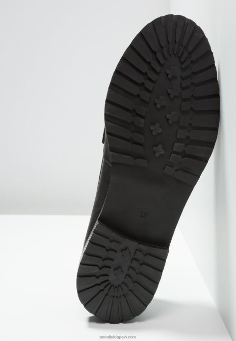 sievietes ādas slip-ons melni 2LHT1829 Anna Field