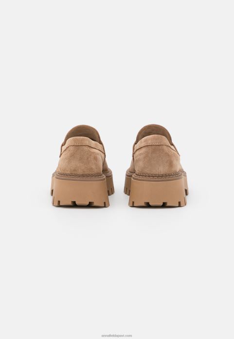 sievietes ādas slip-ons taupe 2LHT1783 Anna Field
