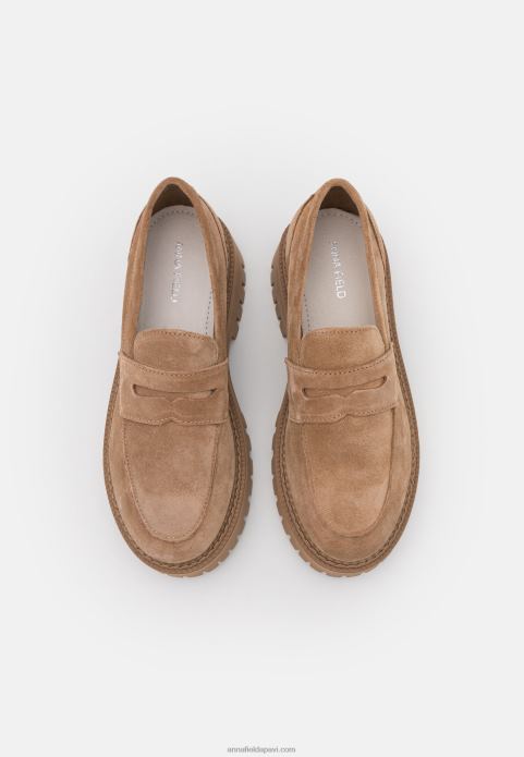 sievietes ādas slip-ons taupe 2LHT1783 Anna Field